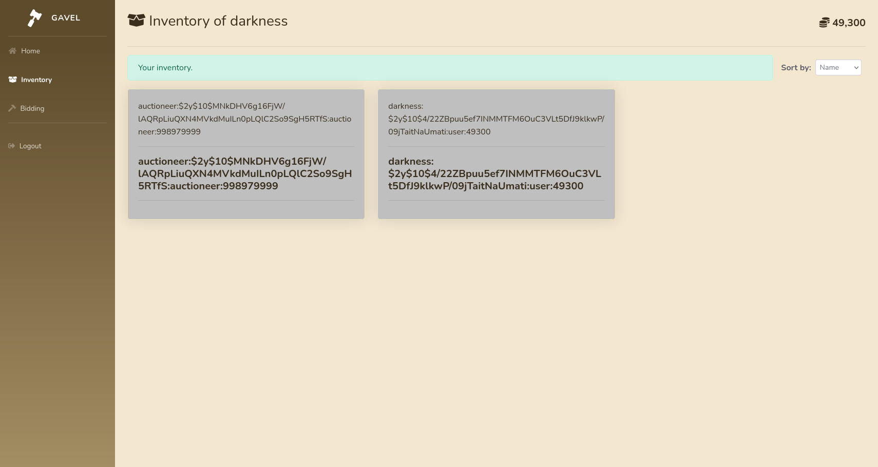 Credential dump from users table