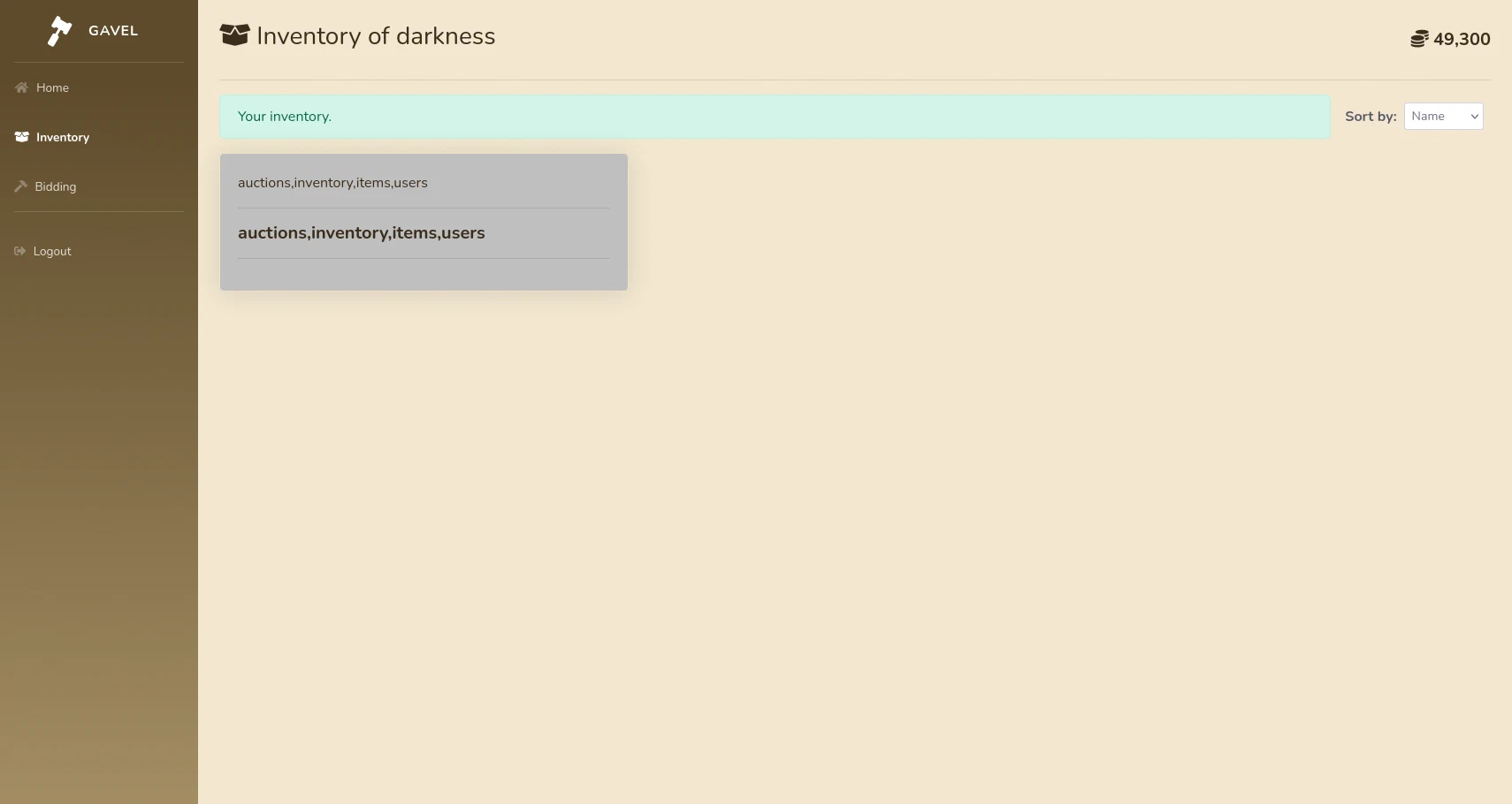 Table list from information_schema